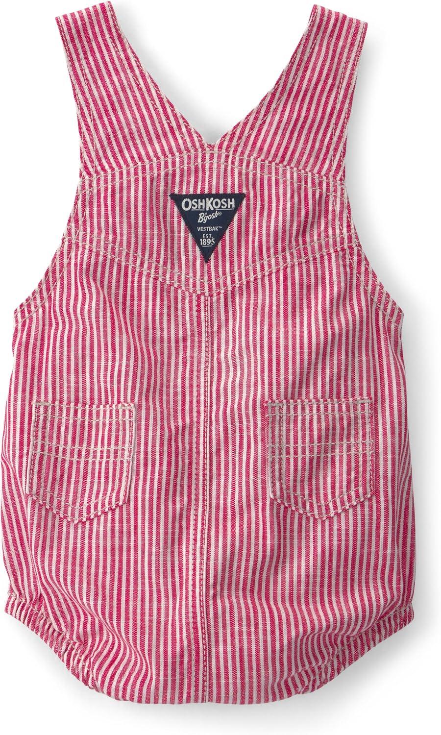 imageOSHKOSH BGOSH Baby Boys Worlds Best OverallsRedWhite Striped
