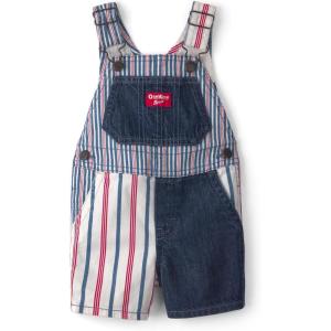OSHKOSH B’GOSH Baby Boys World’s Best Overalls(Blue/Red Striped)