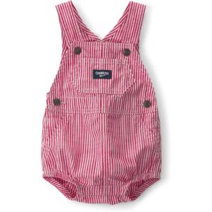 OSHKOSH B’GOSH Baby Boys World’s Best Overalls(Red/White Striped)