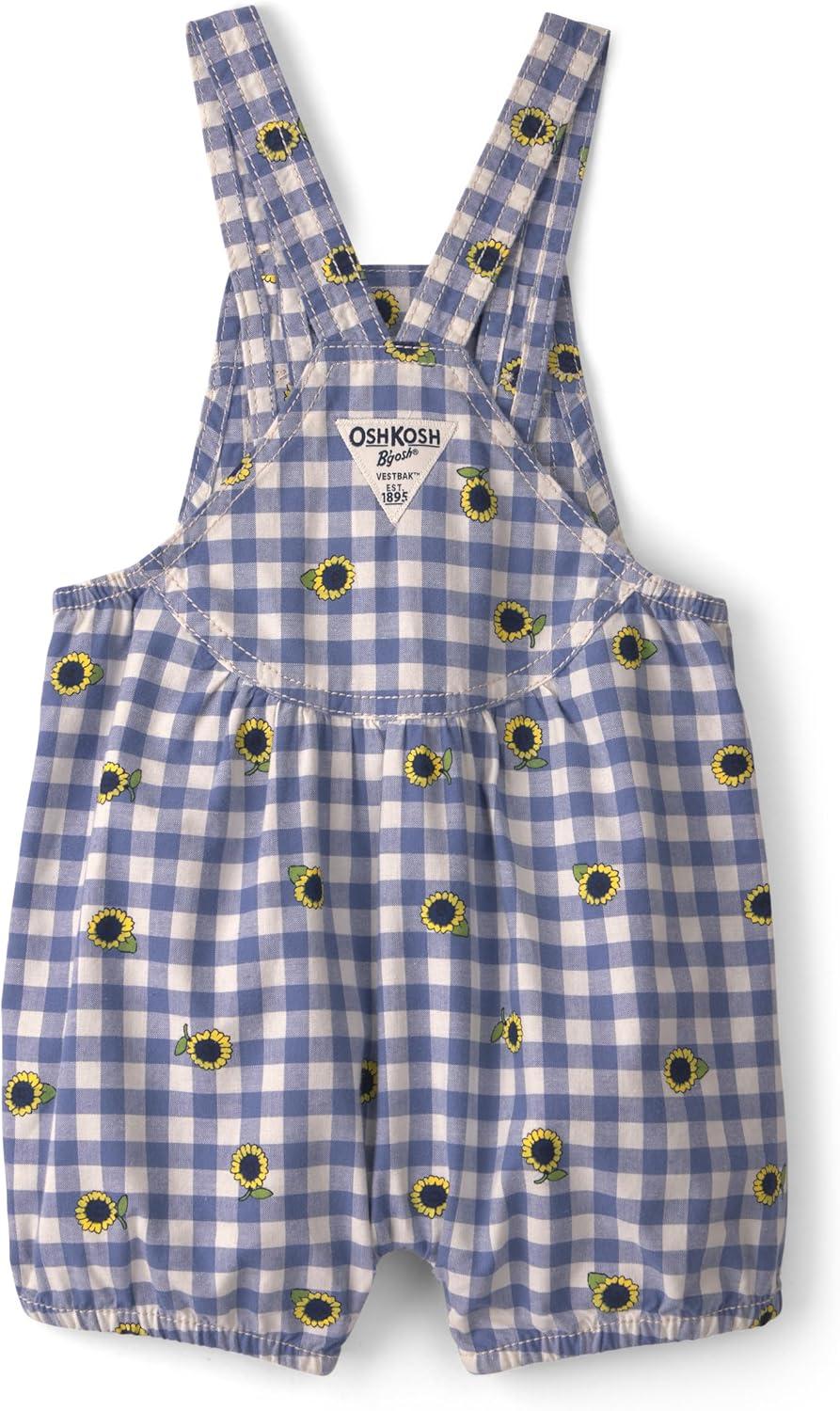 imageOshkosh Girls Worlds Best OverallsBlueWhite Gingham