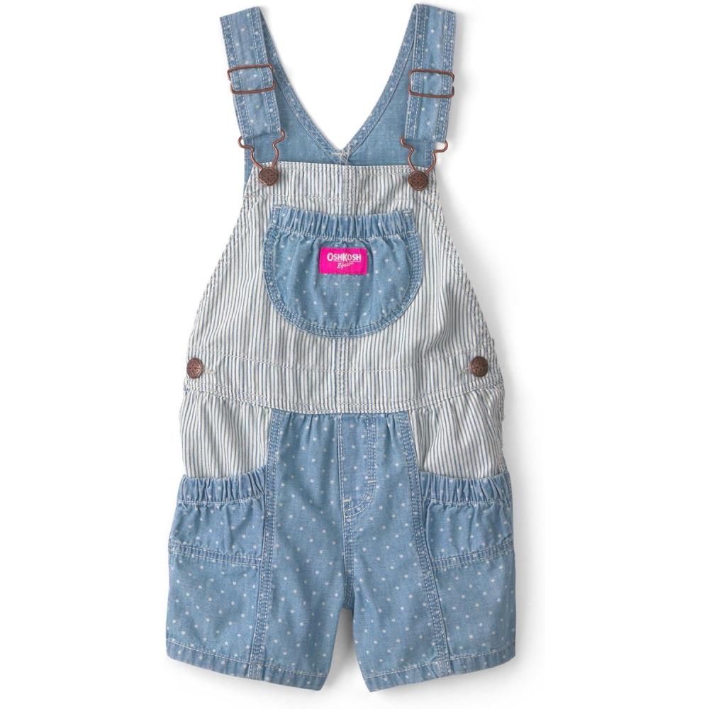 imageOshkosh Girls Worlds Best OverallsMultipattern Blue