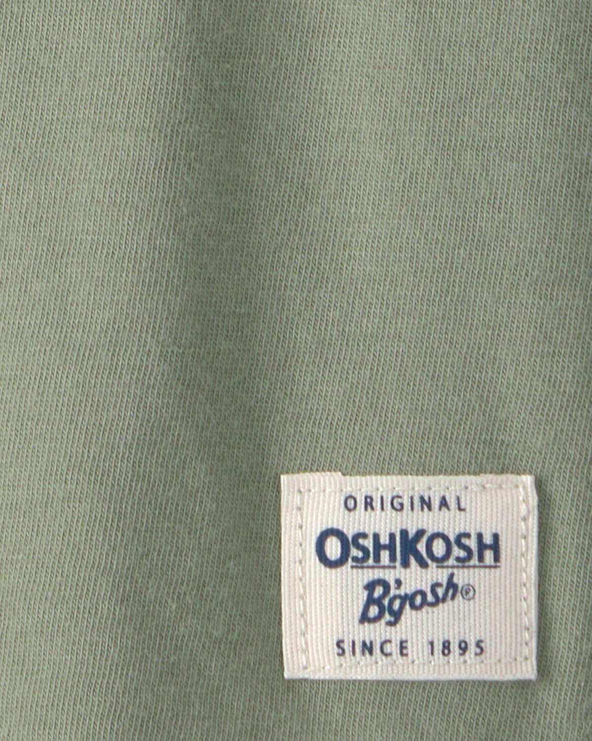 imageOSHKOSH BGOSH Boys Short Sleeve HenleySolid Green