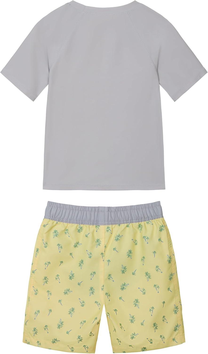 imageOSHKOSH BGOSH Toddlers and Baby Boys Swimsuit Trunk and Rashguard SetGrey