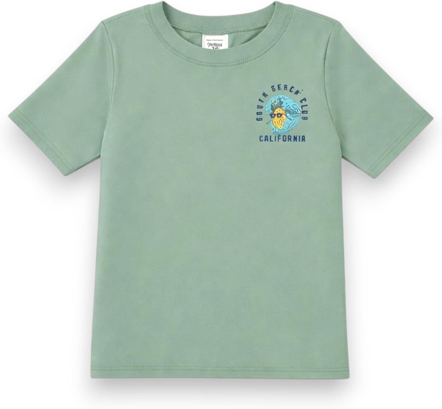 imageOSHKOSH BGOSH Toddlers and Baby Boys Swimsuit Trunk and Rashguard SetSage