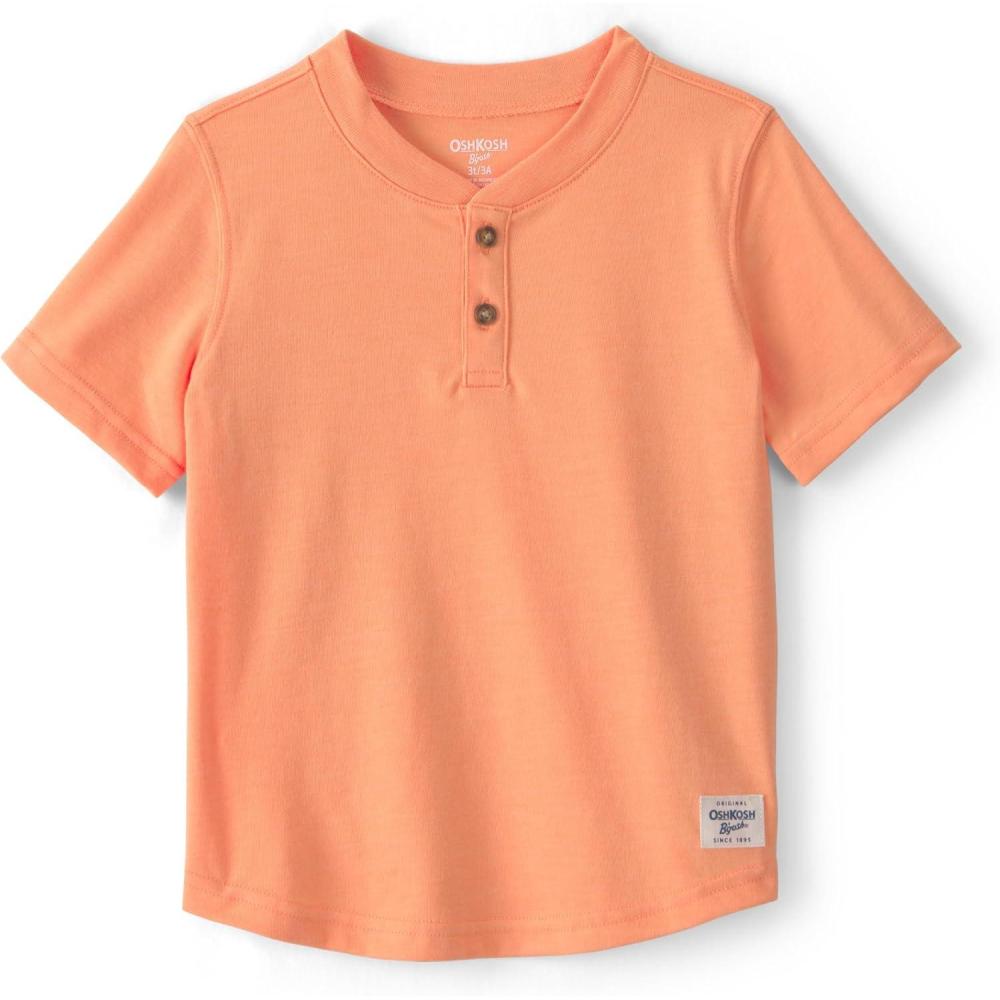 imageOSHKOSH BGOSH Boys Short Sleeve HenleySolid Orange