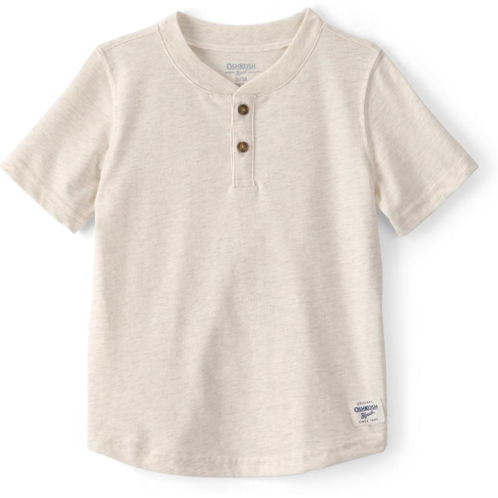 imageOSHKOSH BGOSH Boys Short Sleeve HenleySolid White