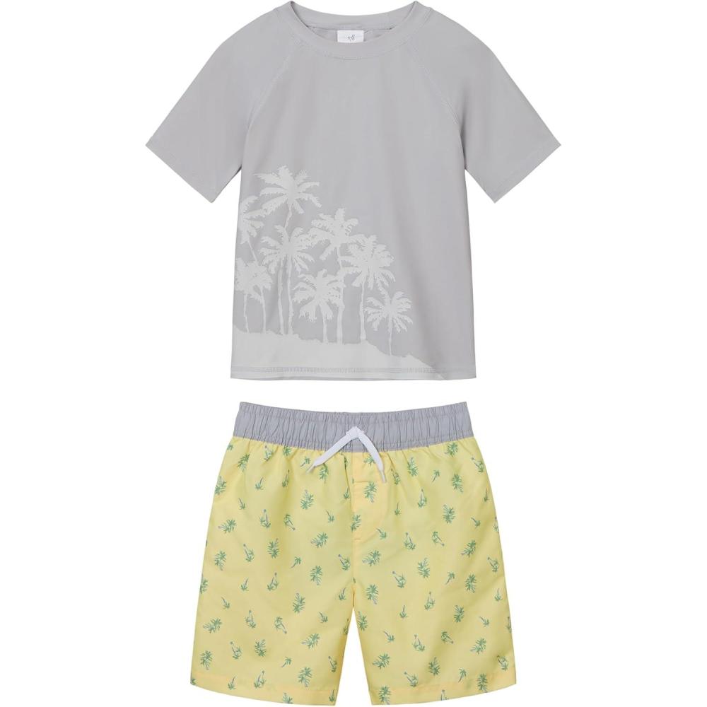 imageOSHKOSH BGOSH Toddlers and Baby Boys Swimsuit Trunk and Rashguard SetGrey