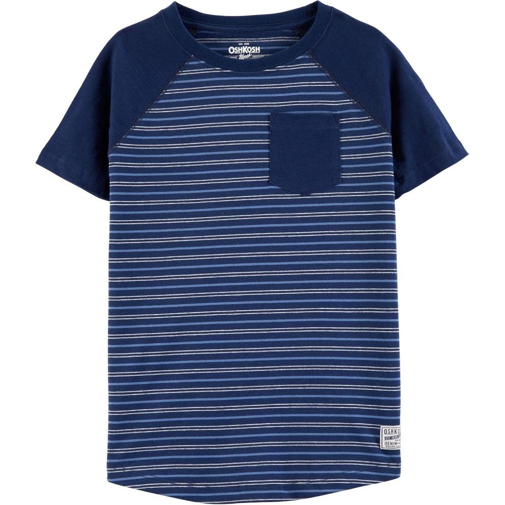 imageOshKosh BGosh Boys Short Sleeve Pocket TeeIndigo Blue Stripe