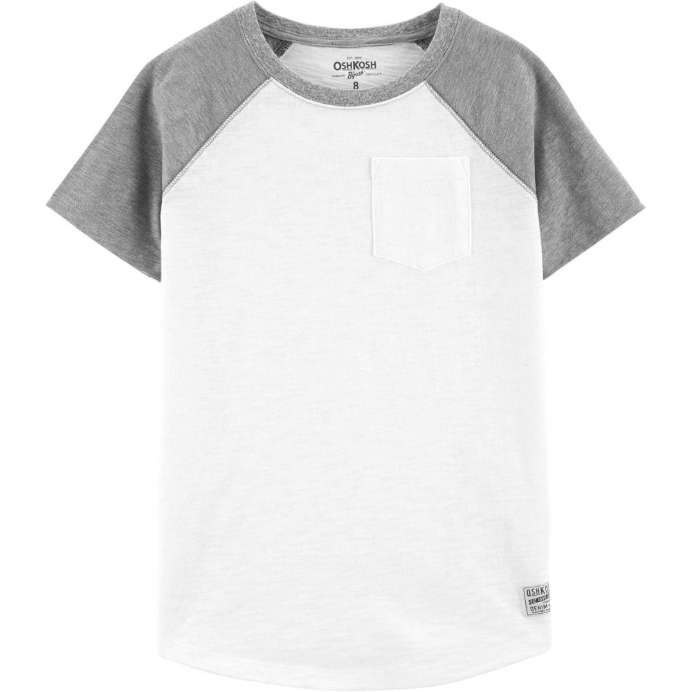 imageOshKosh BGosh Boys Short Sleeve Pocket TeeIvoryGrey