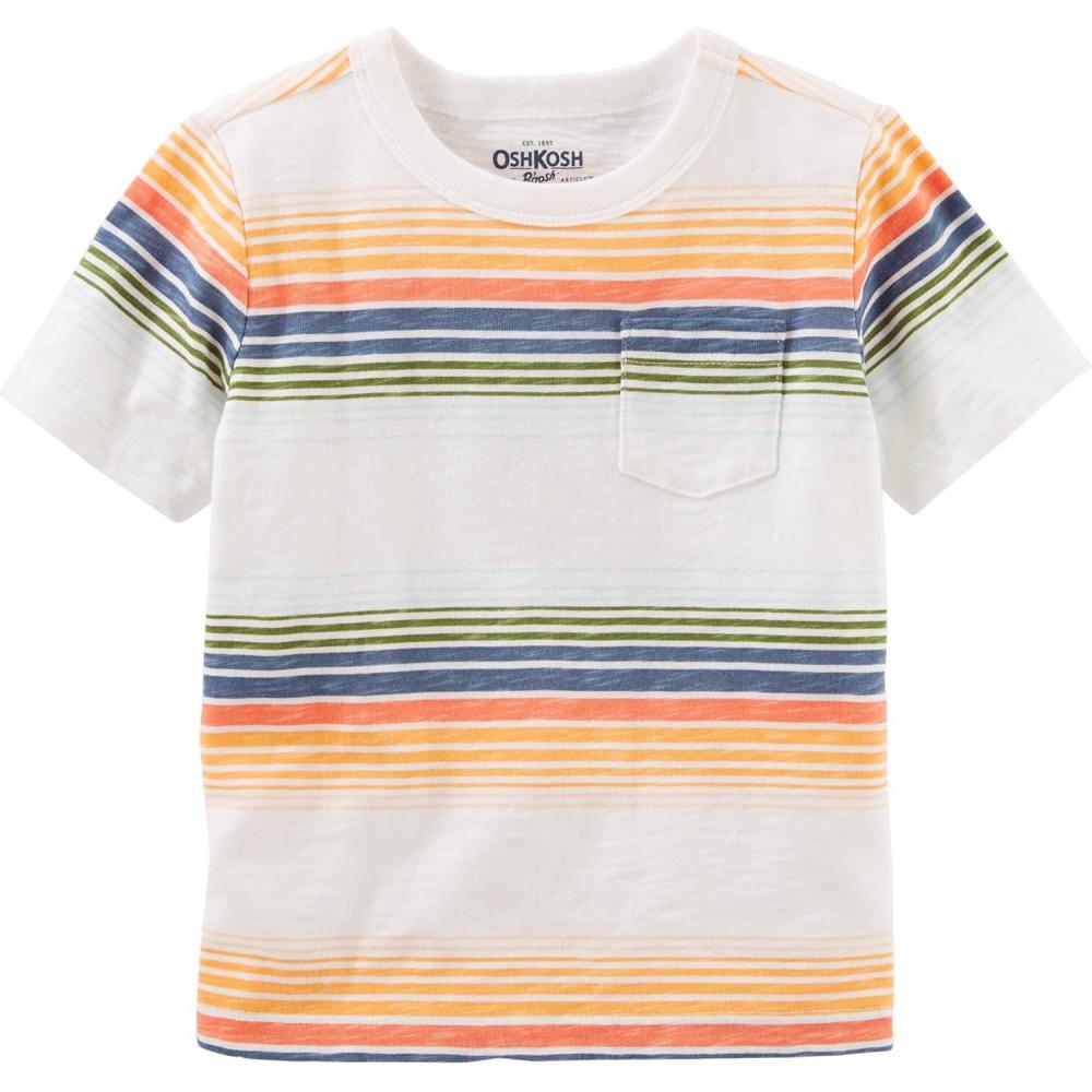 imageOshKosh BGosh Boys Short Sleeve Pocket TeeIvoryOrange Stripe