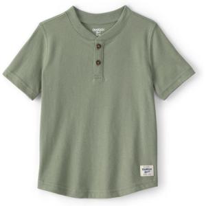 OSHKOSH B’GOSH Boy’s Short Sleeve Henley(Solid Green)
