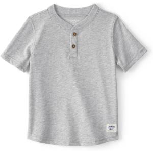 OSHKOSH B’GOSH Boy’s Short Sleeve Henley(Solid Grey)