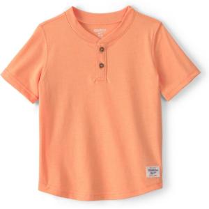 OSHKOSH B’GOSH Boy’s Short Sleeve Henley(Solid Orange)