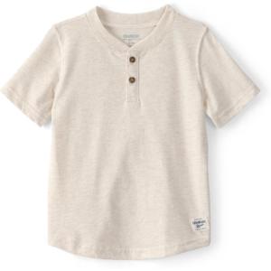 OSHKOSH B’GOSH Boy’s Short Sleeve Henley(Solid White)