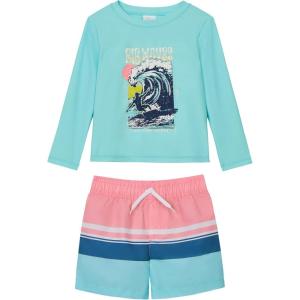 OSHKOSH B’GOSH Toddlers and Baby Boys’ Swimsuit Trunk and Rashguard Set(Aqua)