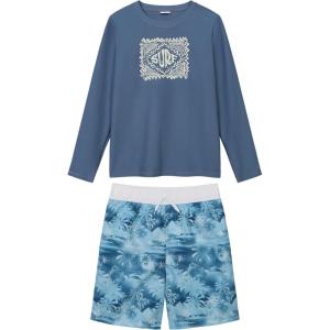OSHKOSH B’GOSH Toddlers and Baby Boys’ Swimsuit Trunk and Rashguard Set(Surf Blue)