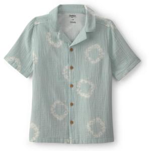 OshKosh B’Gosh Boys Short Sleeve Woven Buttonfront Shirt(Green)