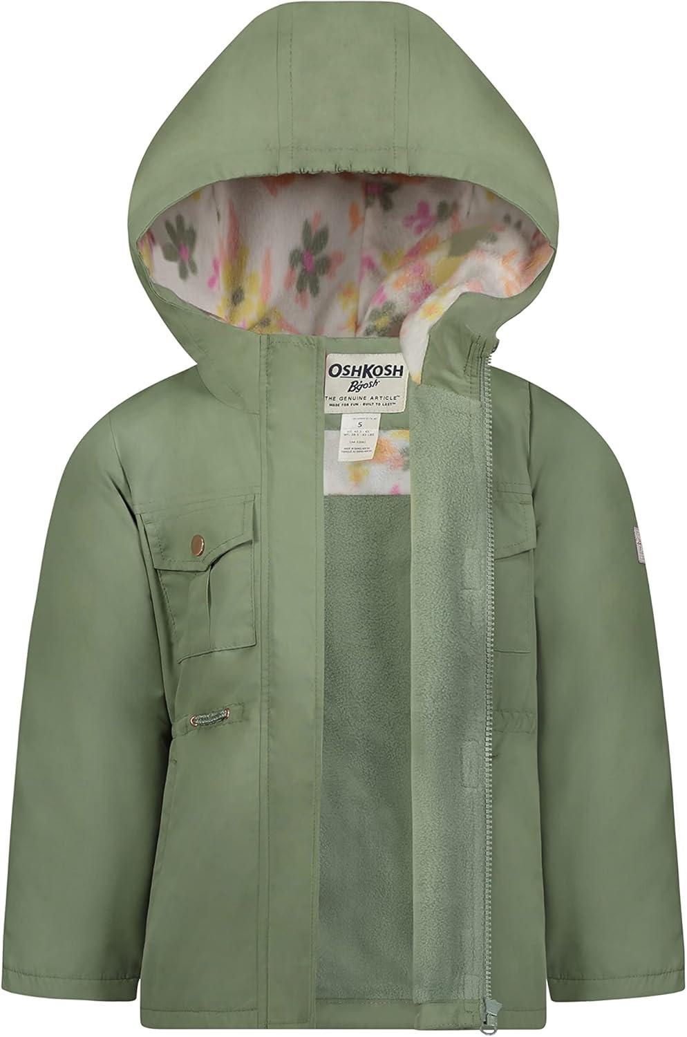 imageOSHKOSH BGOSH girls Midweight Hooded Anorak Jacket CoatOlive Drab