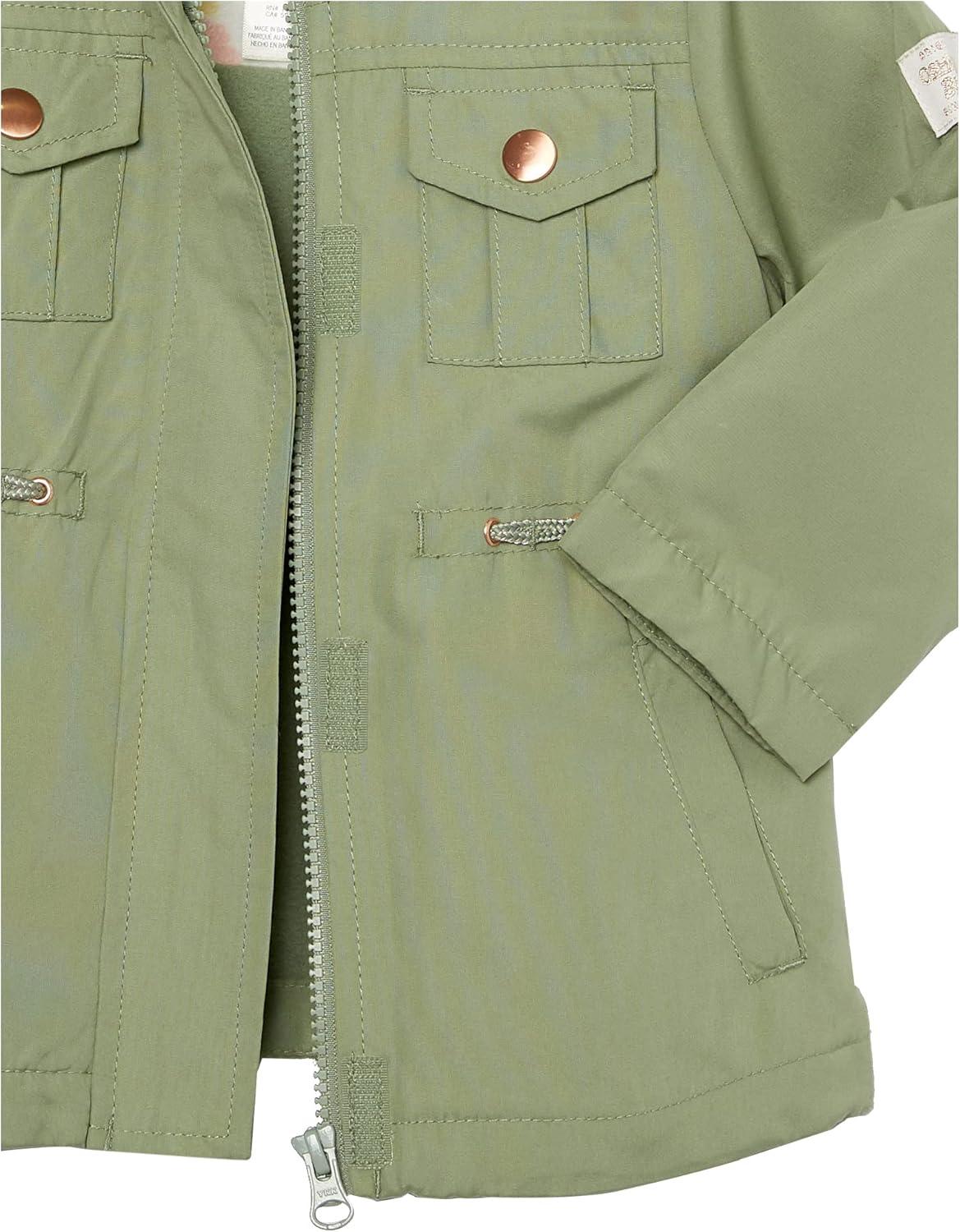 imageOSHKOSH BGOSH girls Midweight Hooded Anorak Jacket CoatOlive Drab