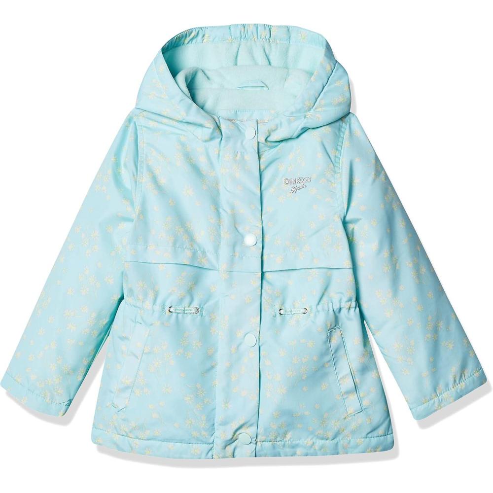 imageOSHKOSH BGOSH girls Midweight Hooded Anorak Jacket CoatAqua Floral