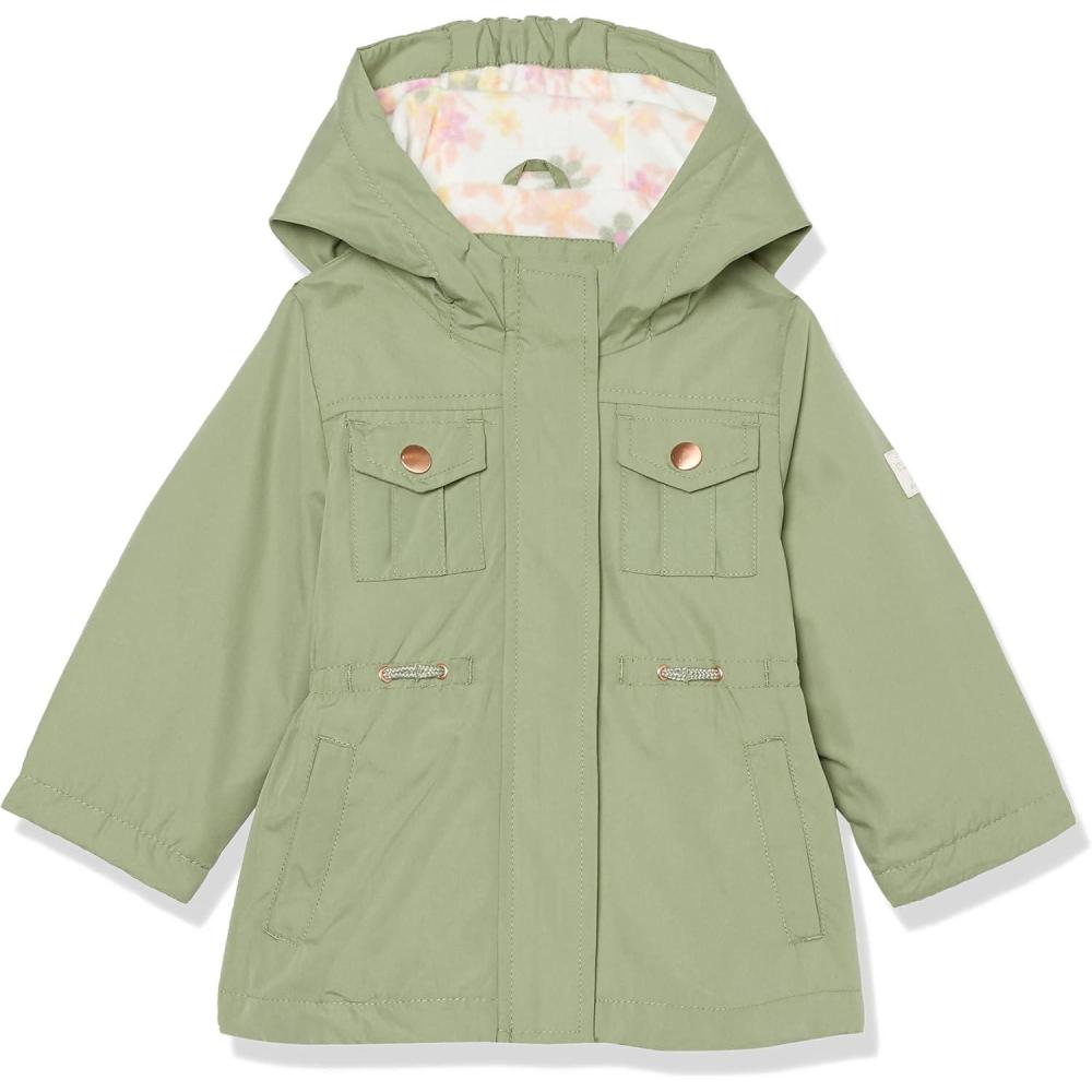 imageOSHKOSH BGOSH girls Midweight Hooded Anorak Jacket CoatOlive Drab