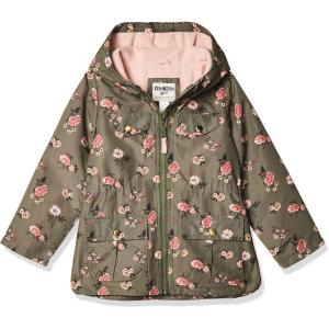 OSHKOSH B’GOSH girls Midweight Hooded Anorak Jacket Coat(Olive Drab Floral)