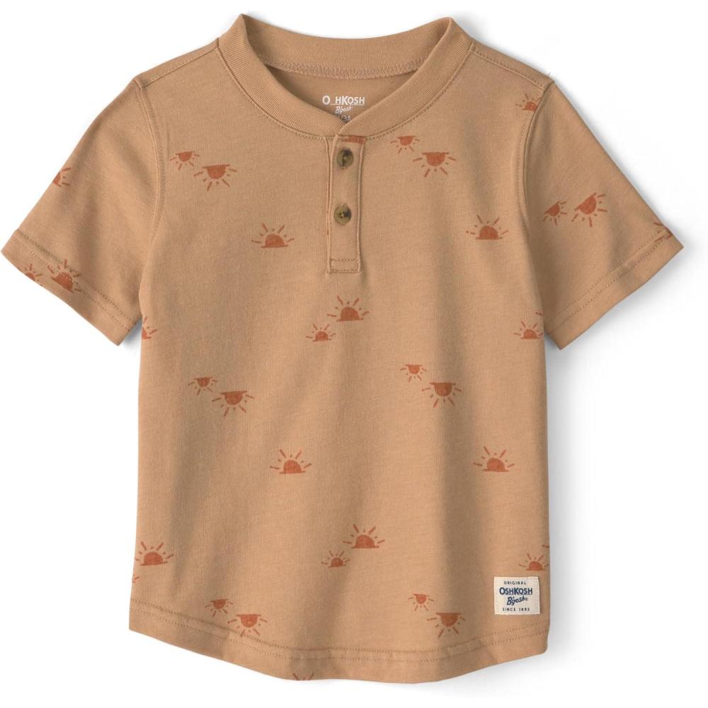 imageOshKosh BGosh Boy Short Sleeve Henley Yellow 2T