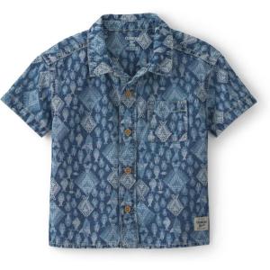 OshKosh B’Gosh Boy Short Sleeve Woven Buttonfront Shirt, Chambray, 2T