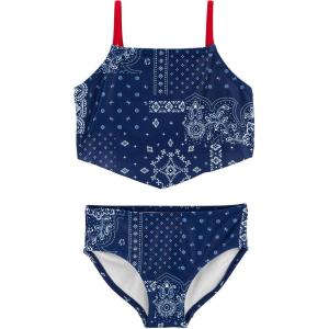 OshKosh B’Gosh Girls’ Two-piece Swimwear(Indigo Blue Bandana)