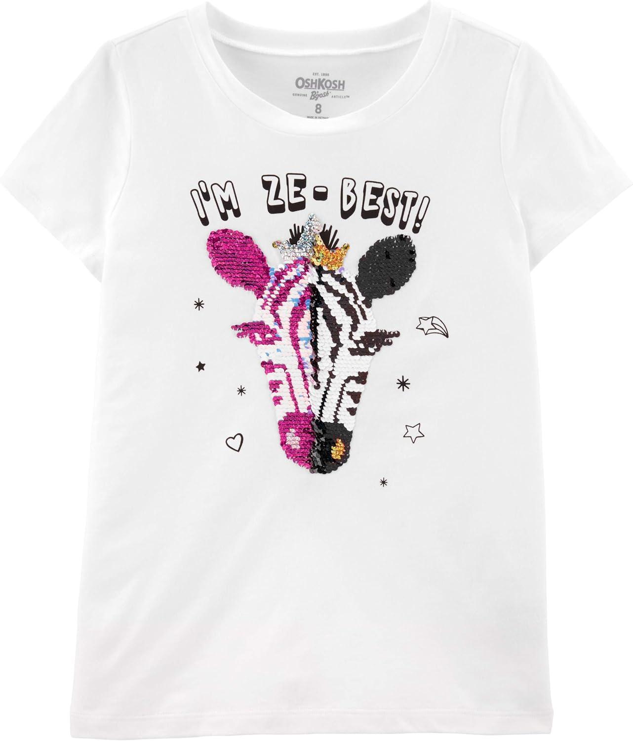 imageOshKosh BGosh Girls Sequin TeeIvory Zebra