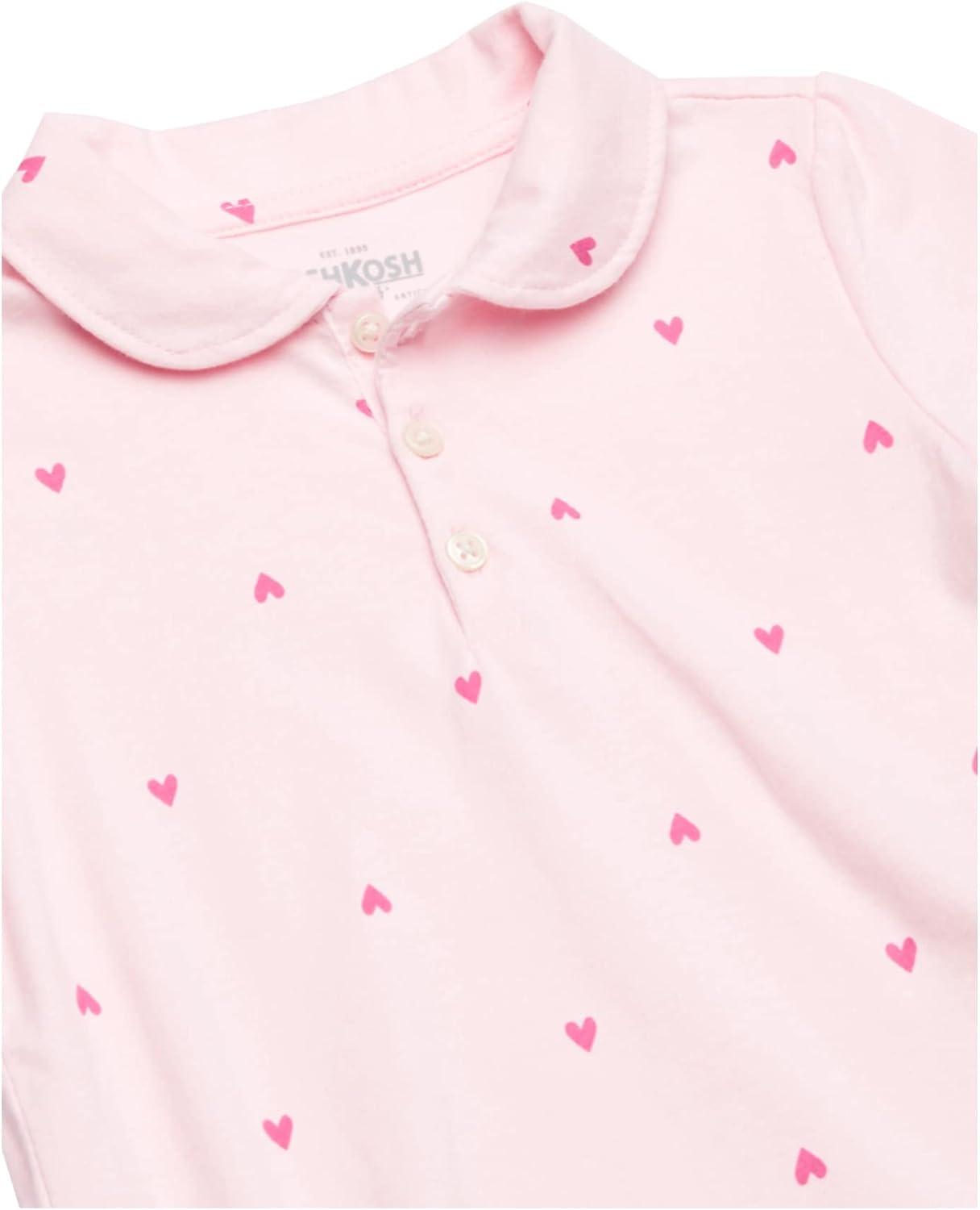imageOshKosh BGosh Girls ShortSleeve Uniform PoloPink Schiffli