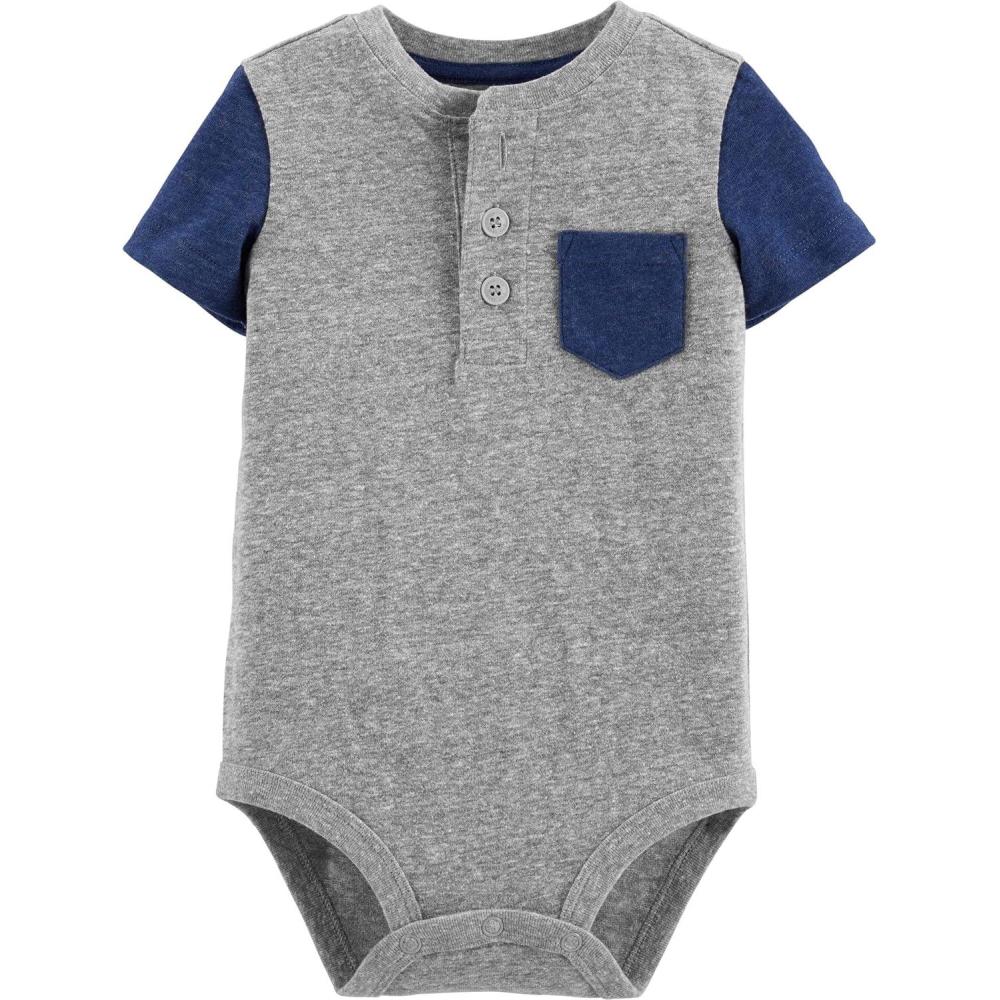 imageOSHKOSH BGOSH Baby Boys BodysuitGreyBlue
