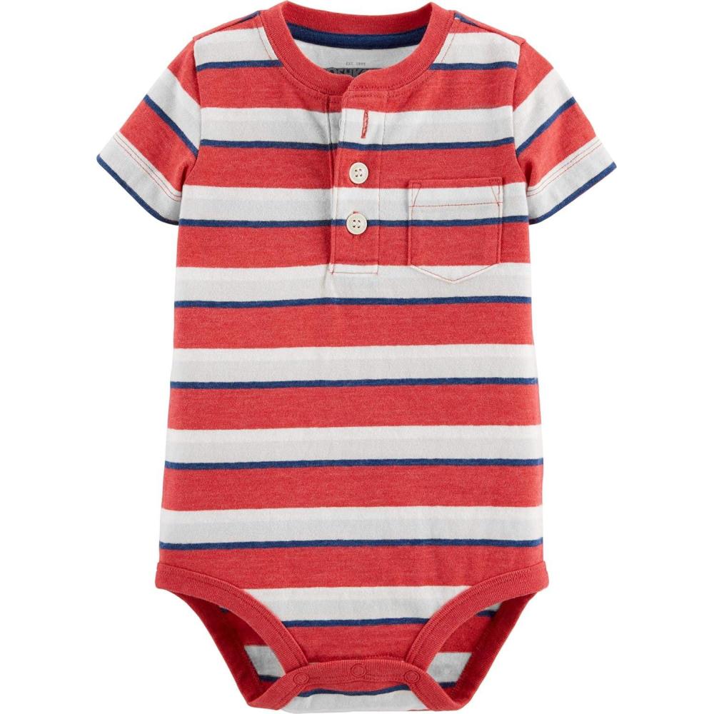 imageOSHKOSH BGOSH Baby Boys BodysuitSundried Red Stripe