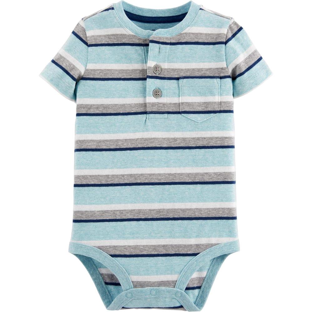 imageOSHKOSH BGOSH Baby Boys BodysuitTourist Blue Stripe