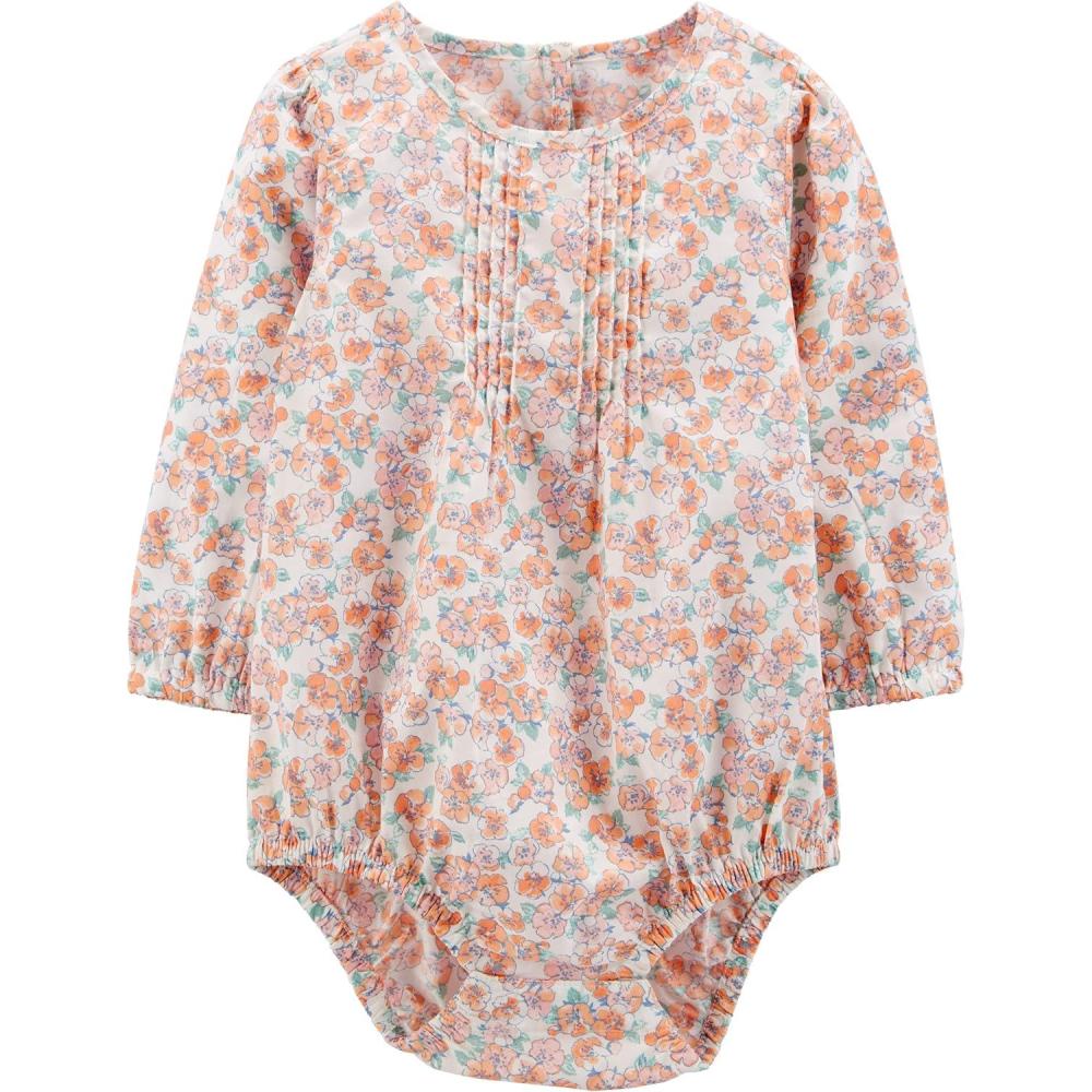 imageOSHKOSH BGOSH Baby Girls Longsleeve BodysuitFloral Ditzy Pattern