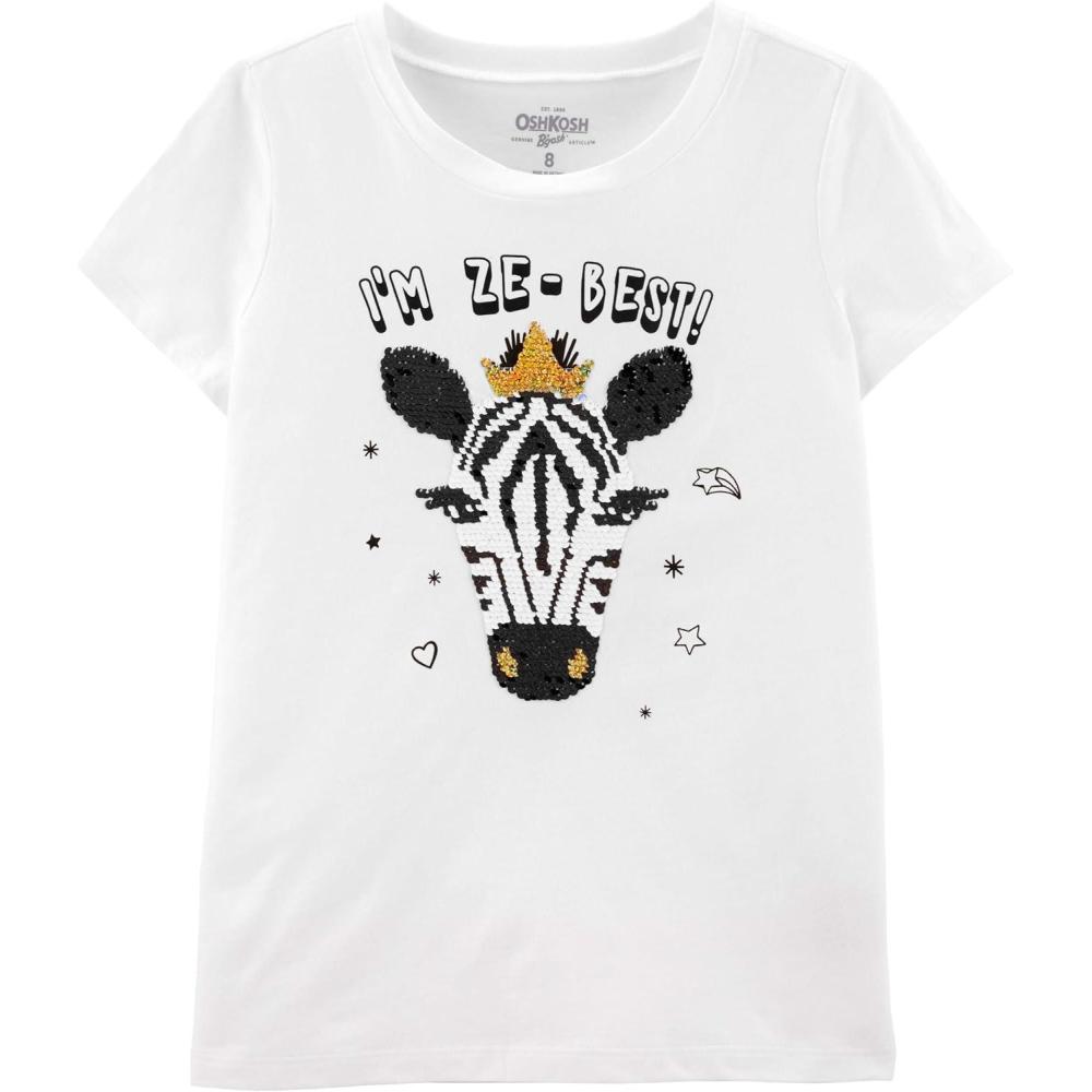 imageOshKosh BGosh Girls Sequin TeeIvory Zebra