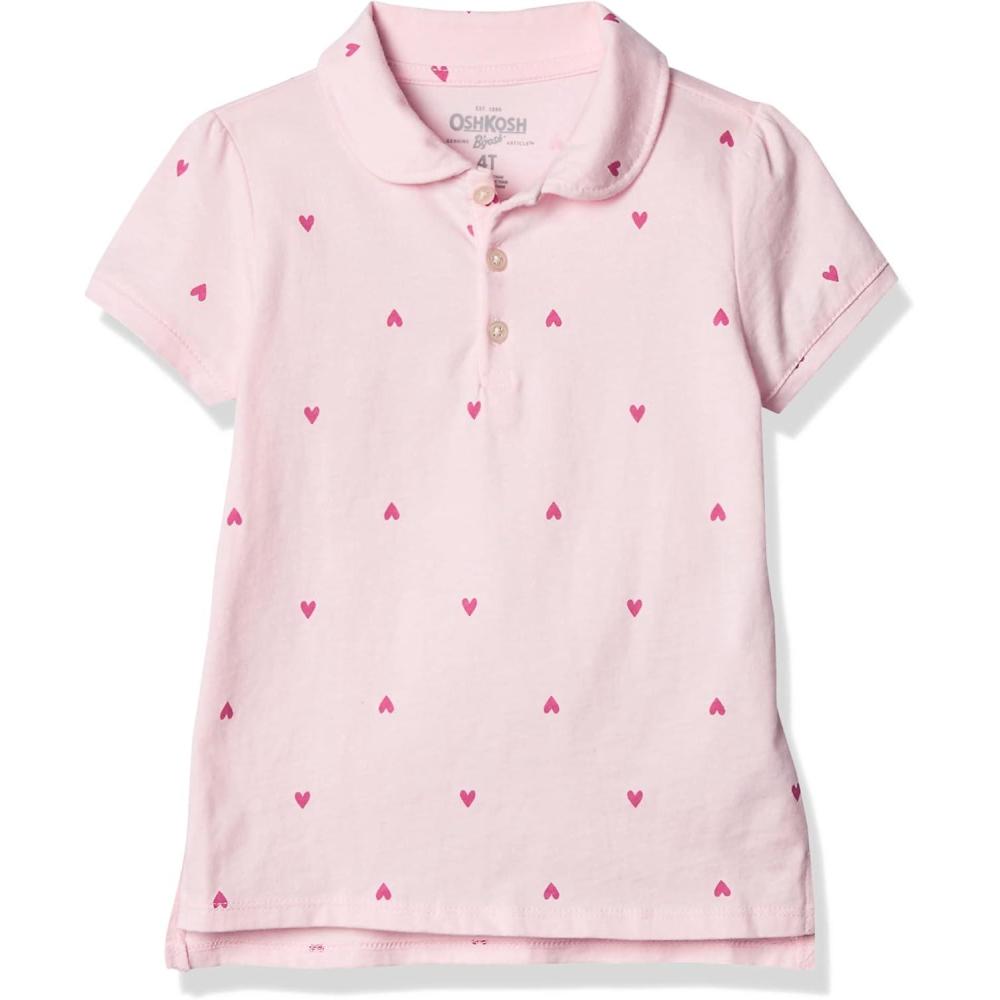 imageOshKosh BGosh Girls ShortSleeve Uniform PoloPink Schiffli
