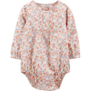 OSHKOSH B’GOSH Baby Girls’ Long-sleeve Bodysuit(Floral Ditzy Pattern)