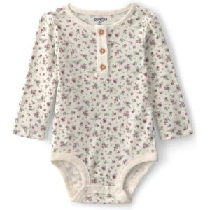 OSHKOSH B’GOSH Baby Girls’ Long-sleeve Bodysuit(White Floral)