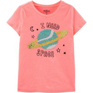 OshKosh B’Gosh Girls’ Sequin Tee(Neon Island Fever)