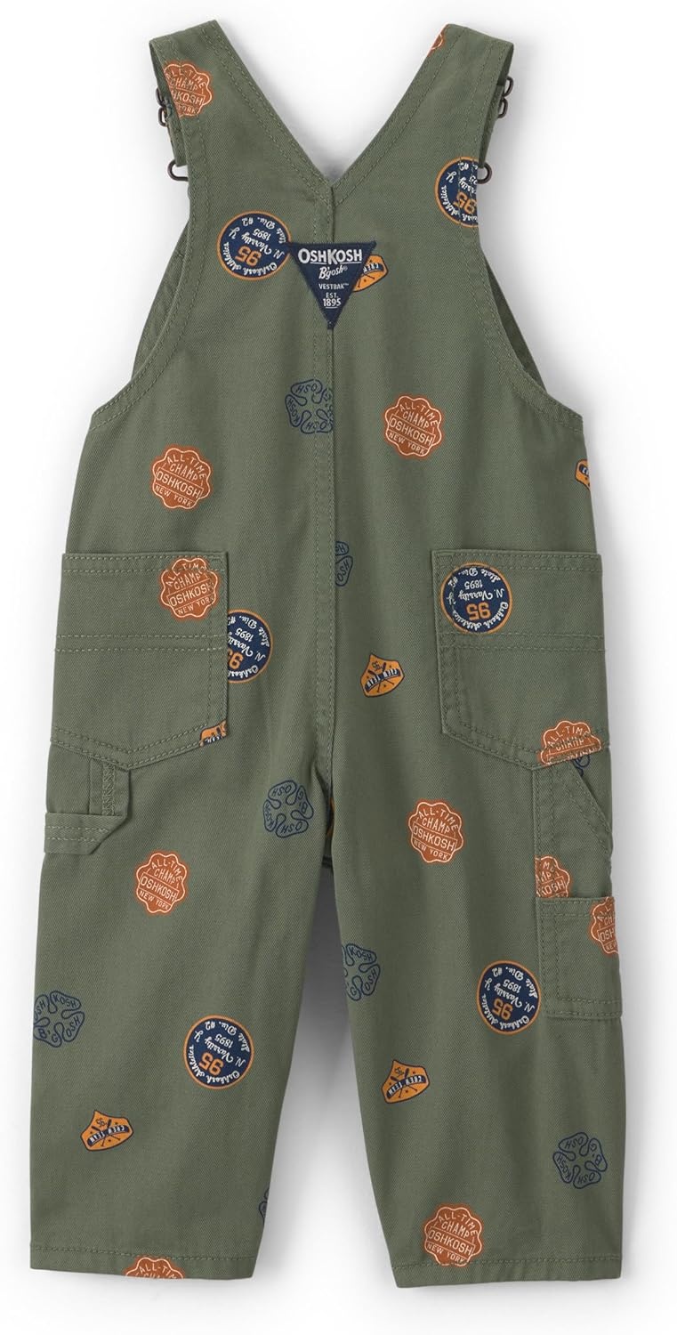 imageOSHKOSH BGOSH Baby Boys Worlds Best OverallsGreen Patch Print