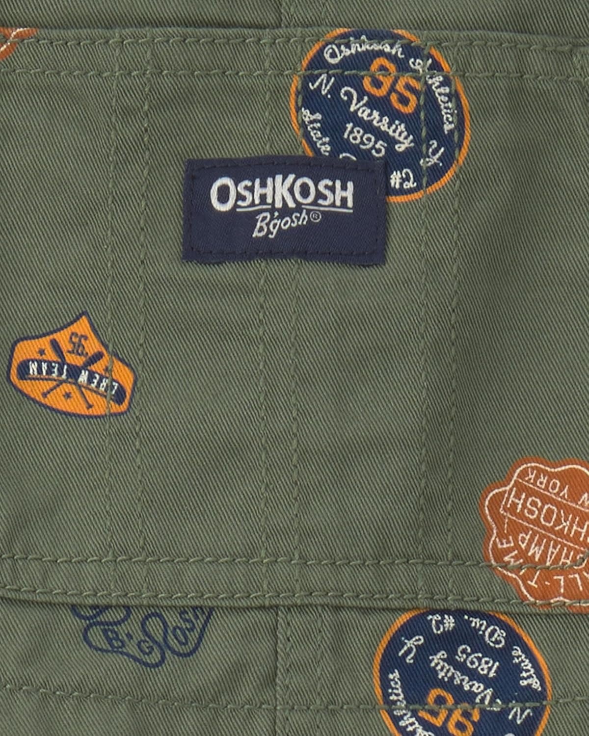 imageOSHKOSH BGOSH Baby Boys Worlds Best OverallsGreen Patchwork Print