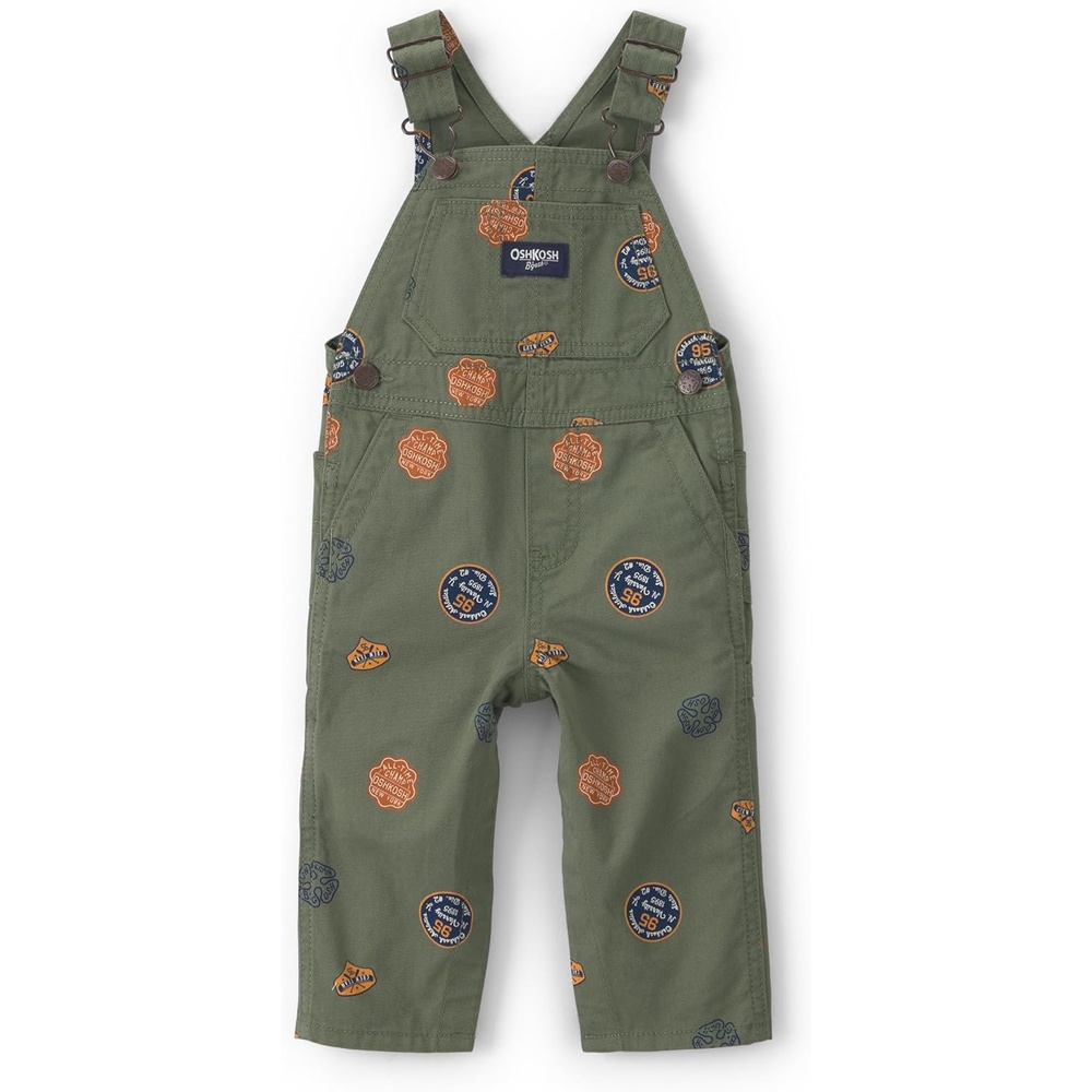 imageOSHKOSH BGOSH Baby Boys Worlds Best OverallsGreen Patch Print