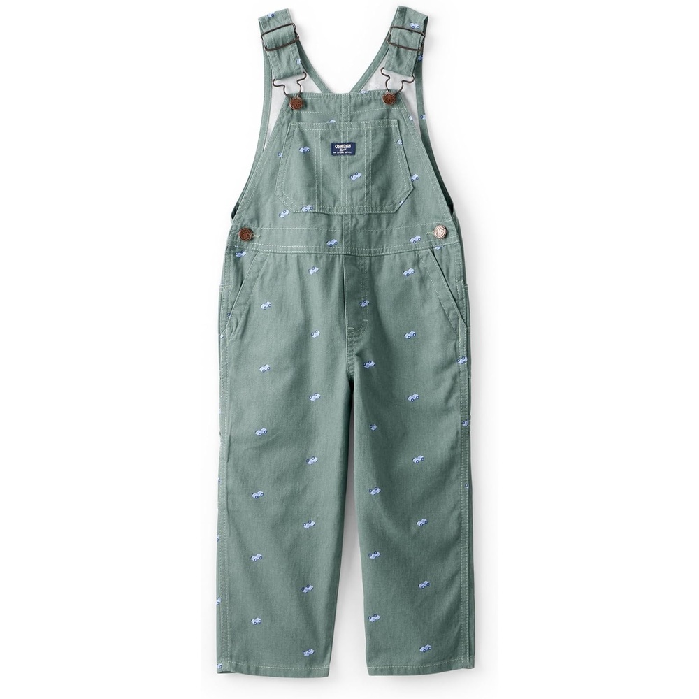 imageOSHKOSH BGOSH Baby Boys Worlds Best OverallsGreen Race Car Print