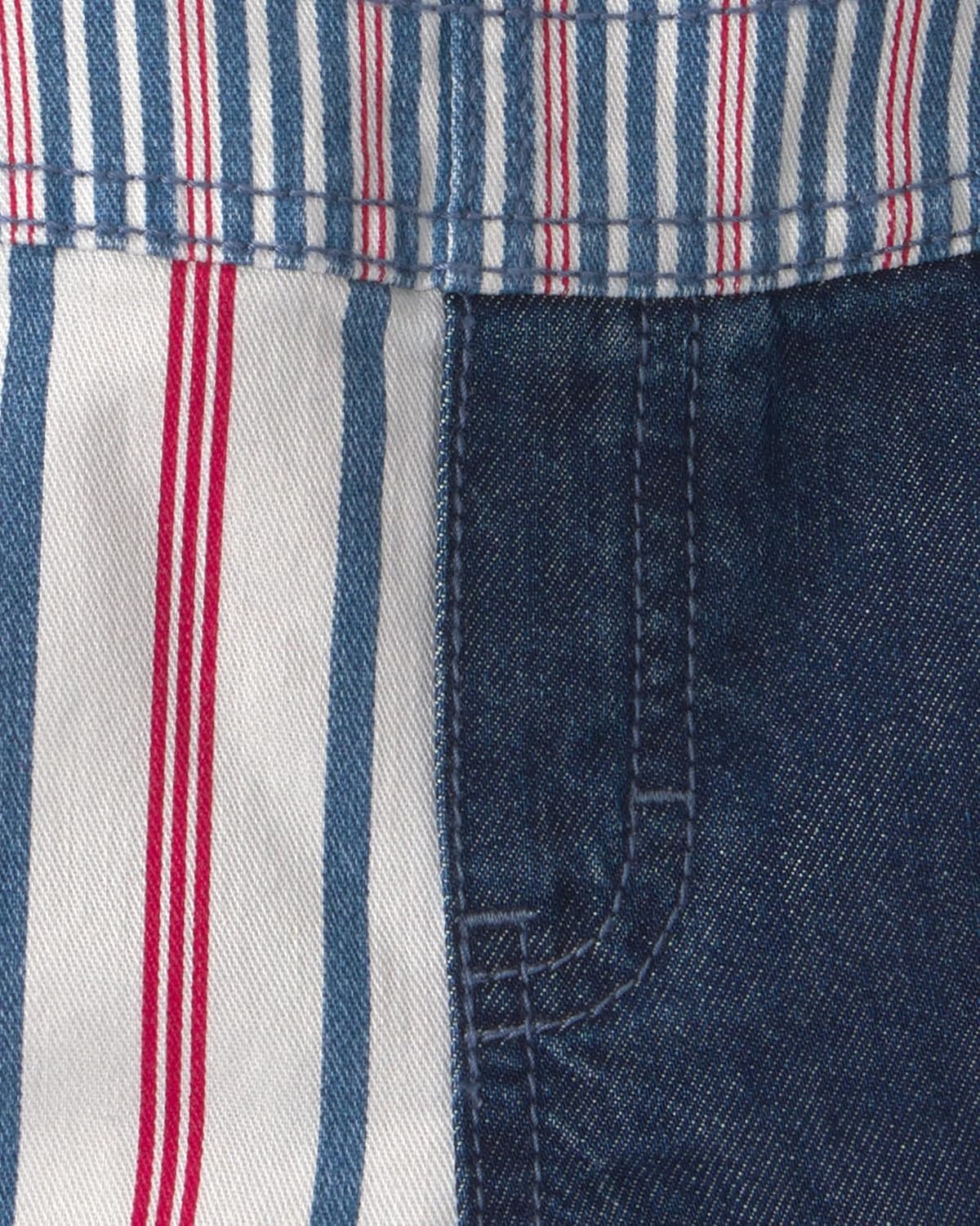 imageOSHKOSH BGOSH Baby Boys Worlds Best OverallsBlueRed Striped