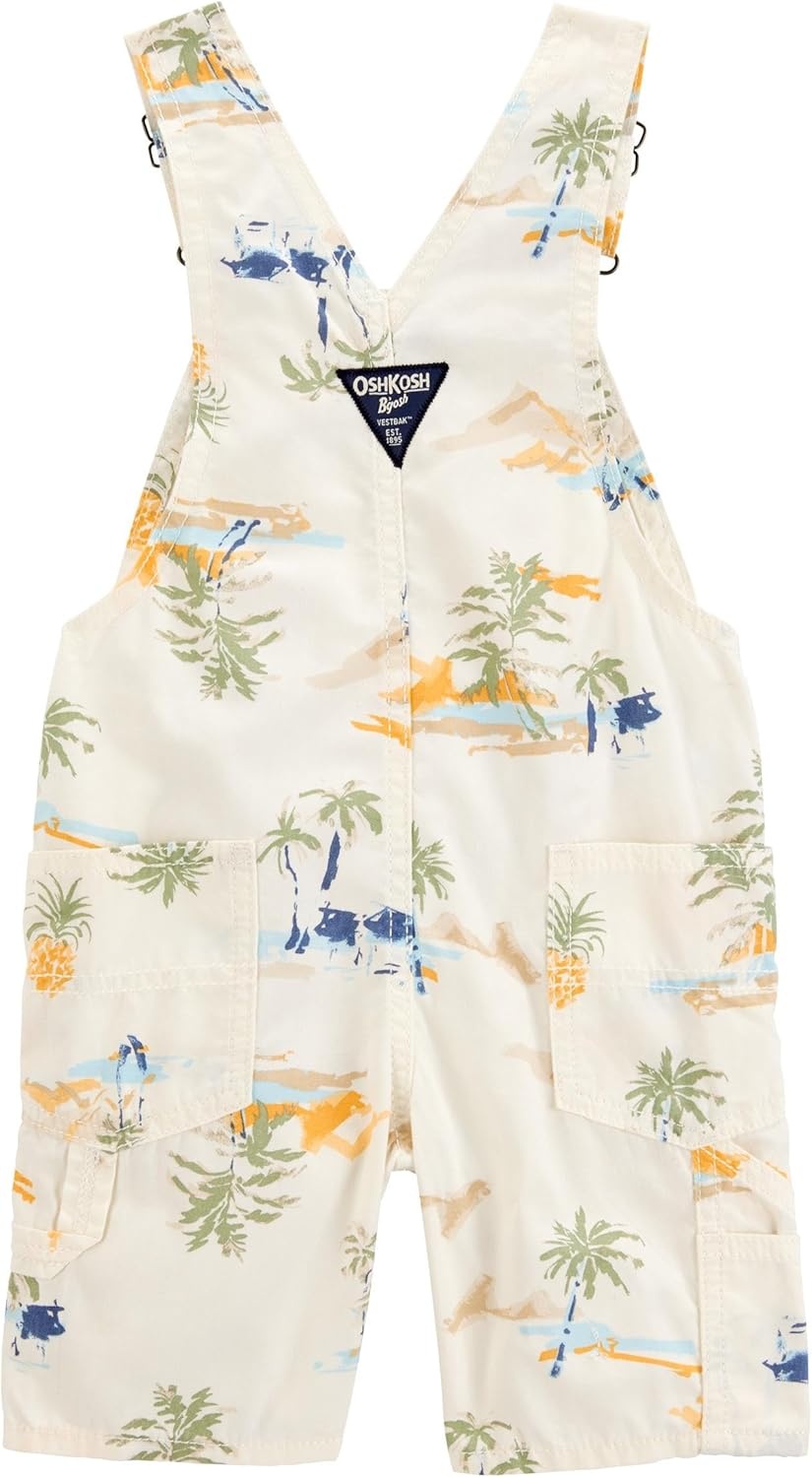 imageOSHKOSH BGOSH Baby Boys Worlds Best OverallsCream Scenic