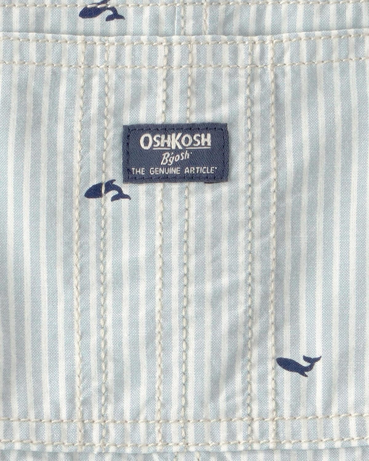 imageOSHKOSH BGOSH Baby Boys Worlds Best OverallsGreenWhite Stripe Shortall
