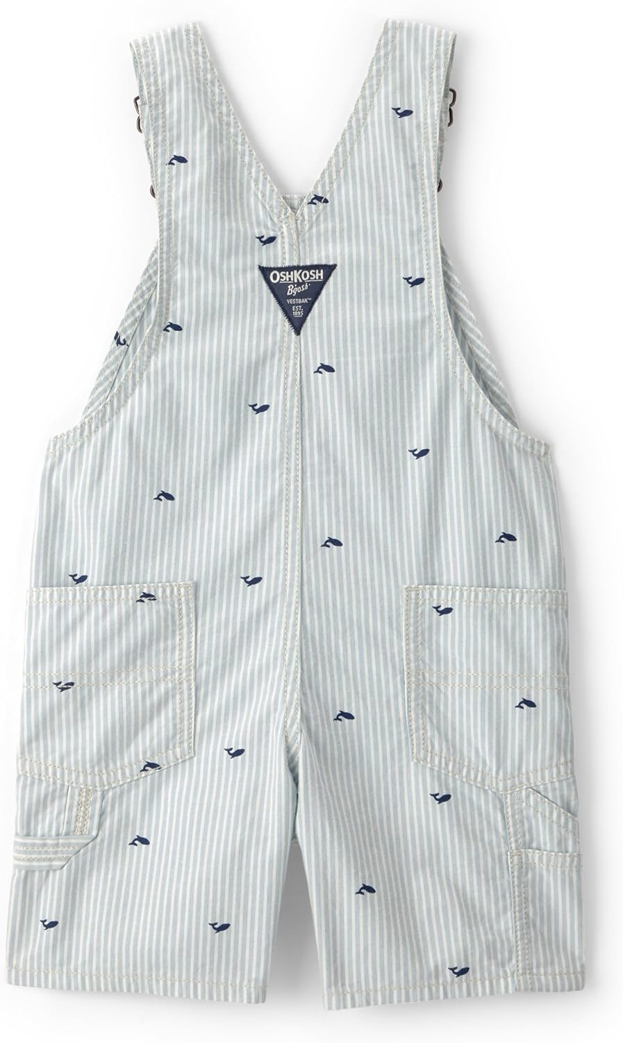 imageOSHKOSH BGOSH Baby Boys Worlds Best OverallsGreenWhite Stripe Shortall