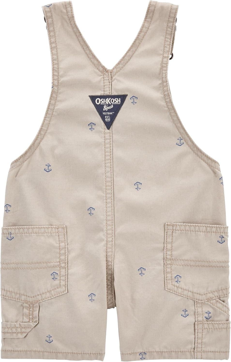 imageOSHKOSH BGOSH Baby Boys Worlds Best OverallsKhaki Anchor Shortall