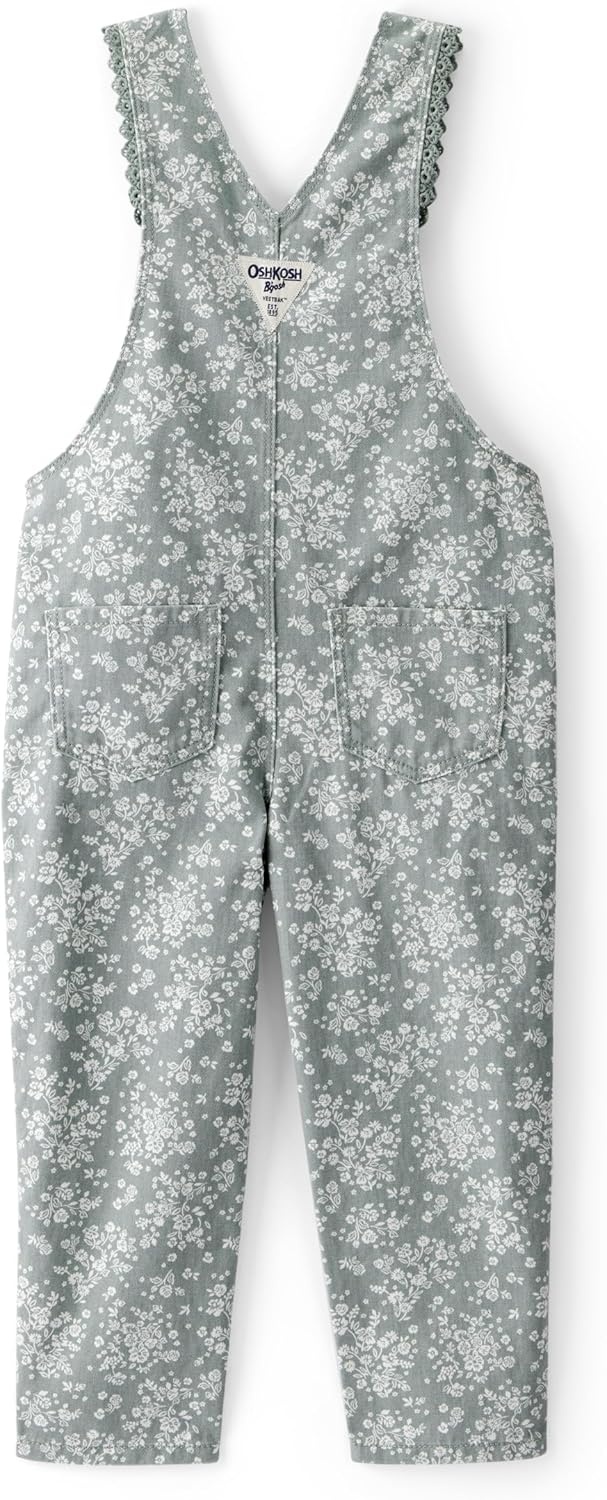 imageOSHKOSH BGOSH babygirls Worlds Best OverallsGreen Floral Canvas